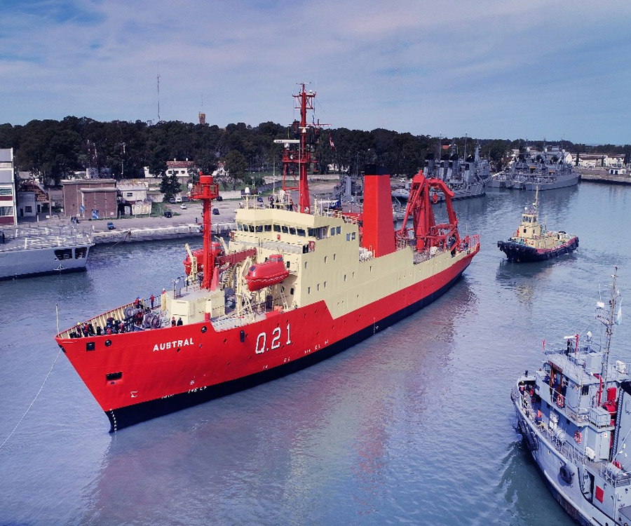 El buque oceanográfico ARA Austral finalizó la primera parte de sus reparaciones generales