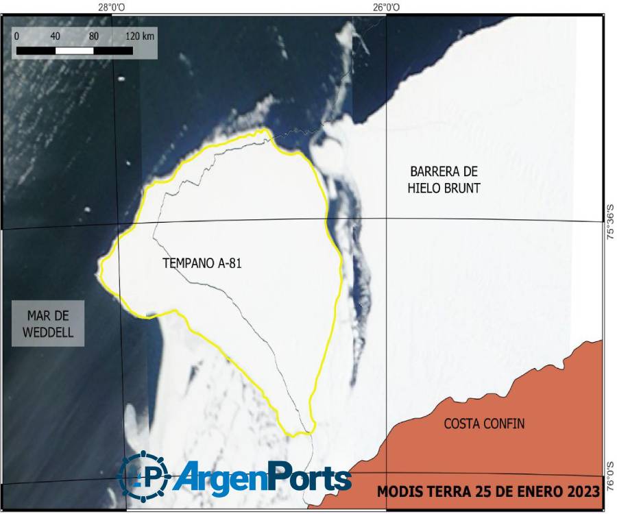 Seguimiento de Hidrografía Naval al témpano gigante que se desprendió en la Antártida