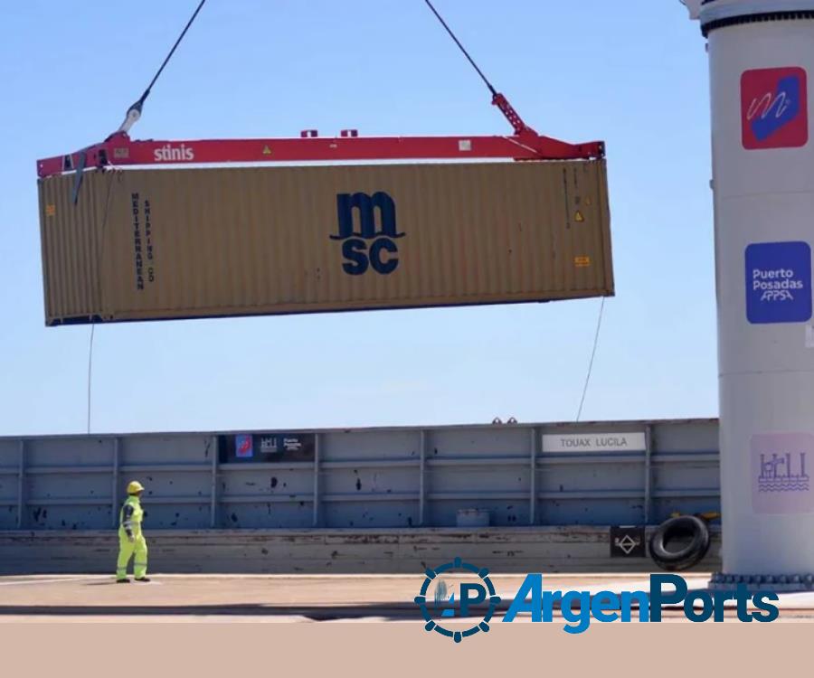 Puerto Posadas: ya partió el segundo envío de contenedores rumbo a Rosario