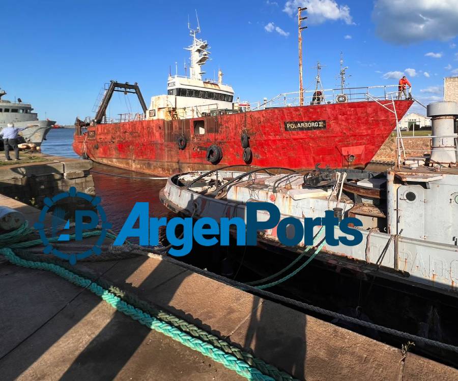 El Polarborg II ya está en el varadero de la Base Naval Mar del Plata para ser desguazado