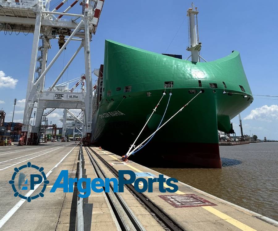 Llegó al puerto de Buenos Aires el primer buque portacontenedores propulsado a GNL