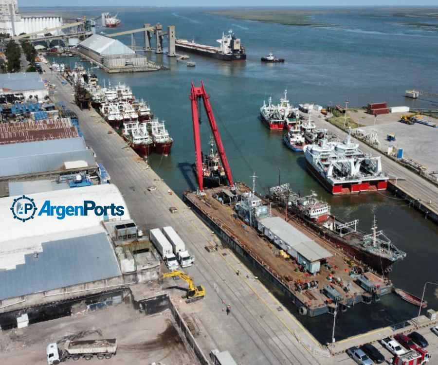 Con una grúa de Servimagnus, el puerto de Bahía Blanca se libera de buques inactivos